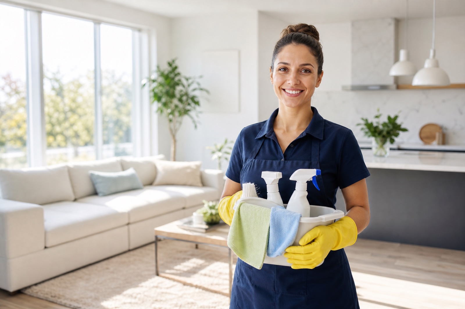 CleanersAU cleaner wiping down a bright, tidy kitchen bench in a Bayside Melbourne home